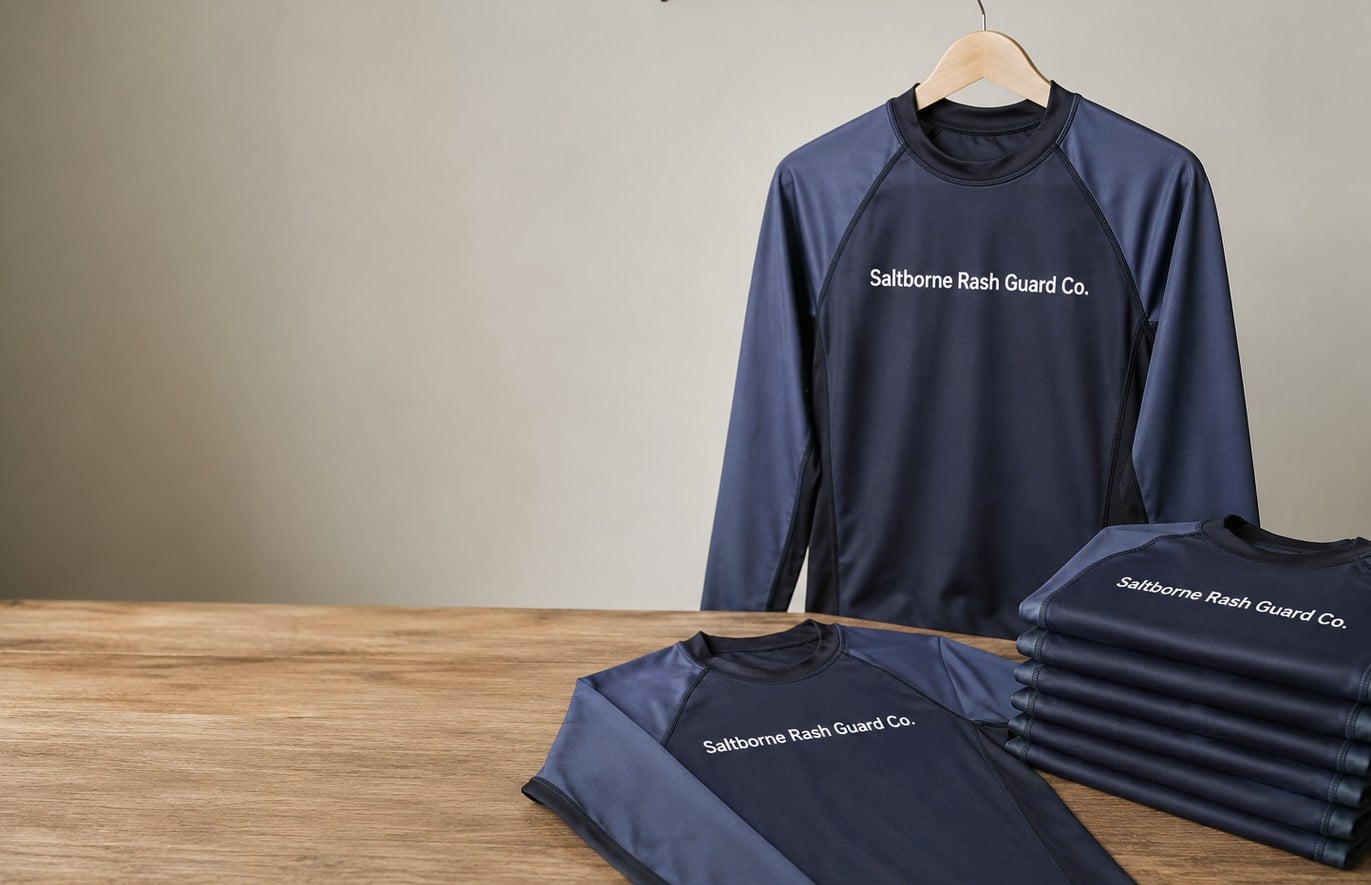 Custom printed rash guards with logo