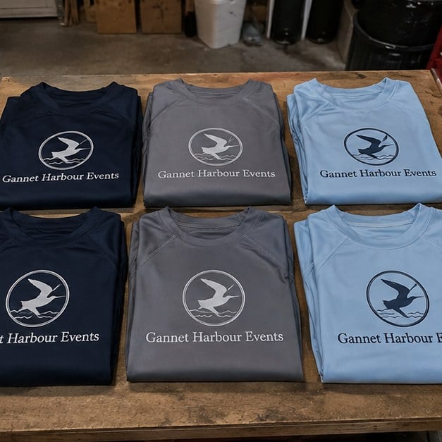 Rash guards with logo — customer photo
