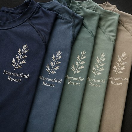 Rash guards with logo printing
